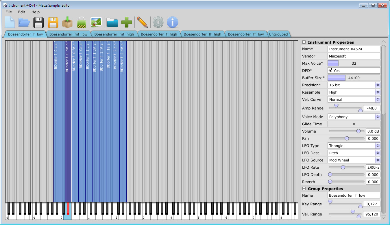 Maize Sampler Editor for Mac OS X screenshot